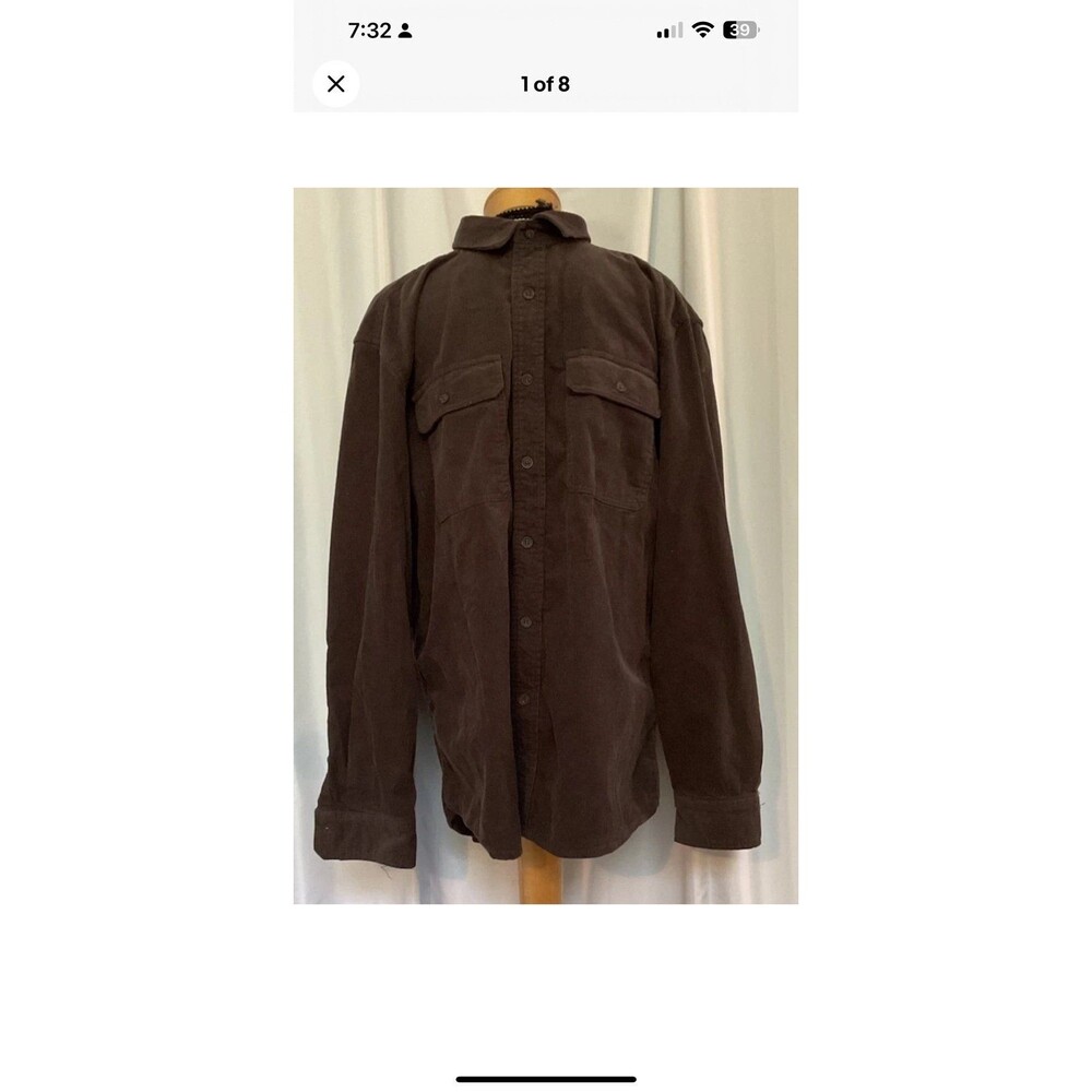Line Of Trade Corduroy Jacket/Shacket Sz 2XL Brown Casual Reinforced Long Sleeve